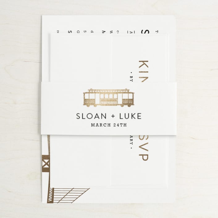 "Golden Gate Bridge" - Belly Bands in Cloud by Hooray Creative - Assembled with Invitation