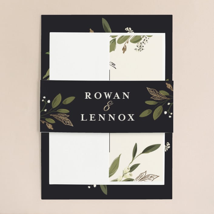 "Greenery Crown" - Belly Bands in Midnight by Susan Moyal - Assembled with Invitation
