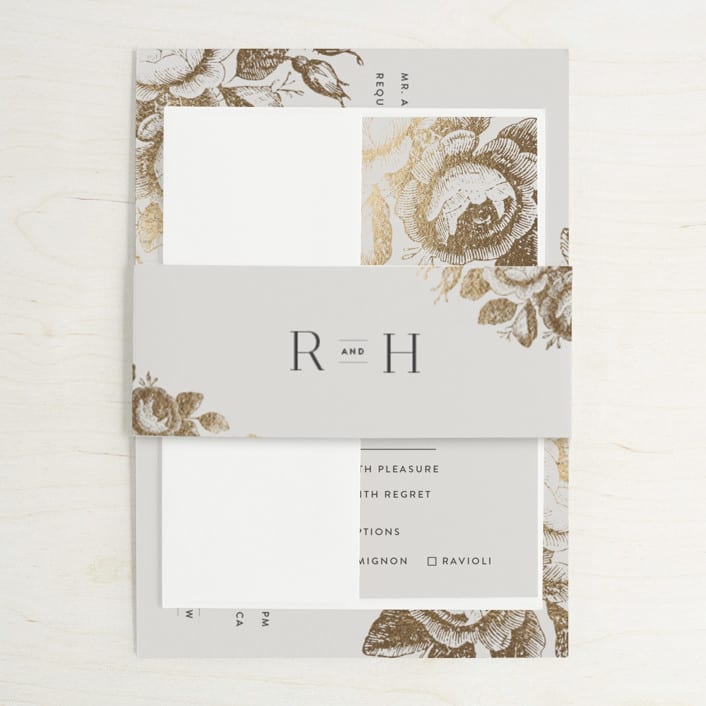 "Beloved" - Belly Bands in Mist by Design Lotus - Assembled with Invitation