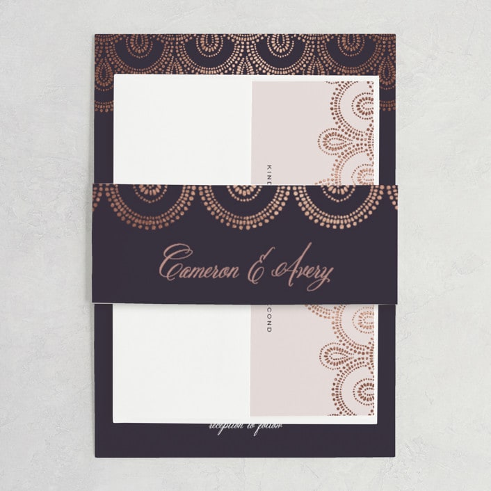 "Captivating" - Belly Bands in Plum by Design Lotus - Assembled with Invitation