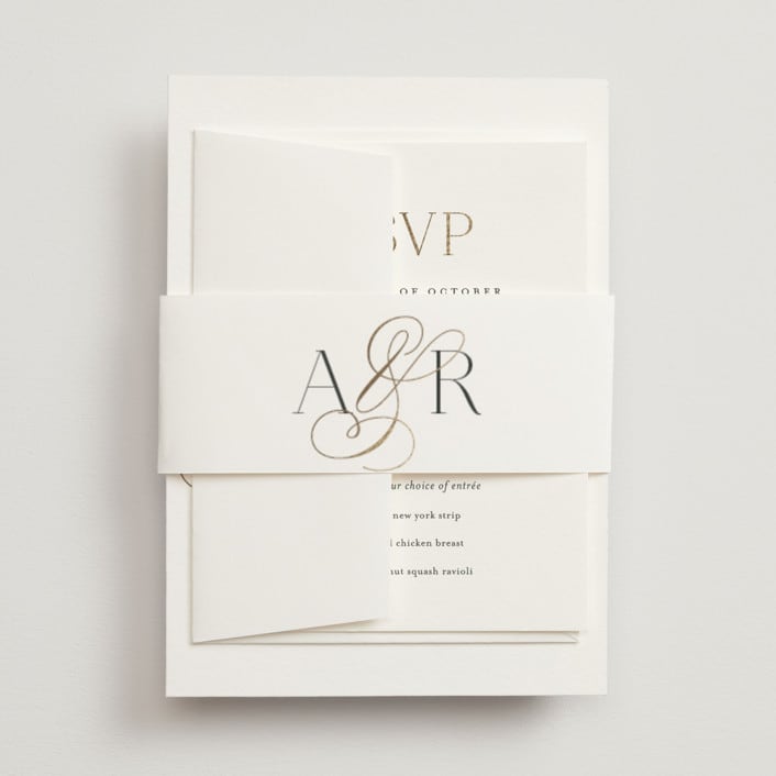"Initialed" - Belly Bands in Chantilly by Jessica Williams - Assembled with Invitation