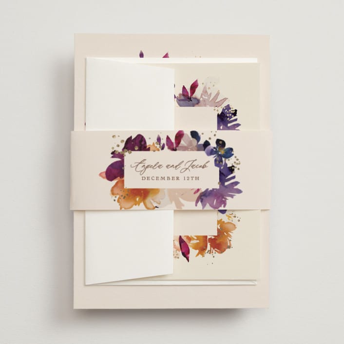 "Bouquet" - Belly Bands in Cream by Lori Wemple - Assembled with Invitation