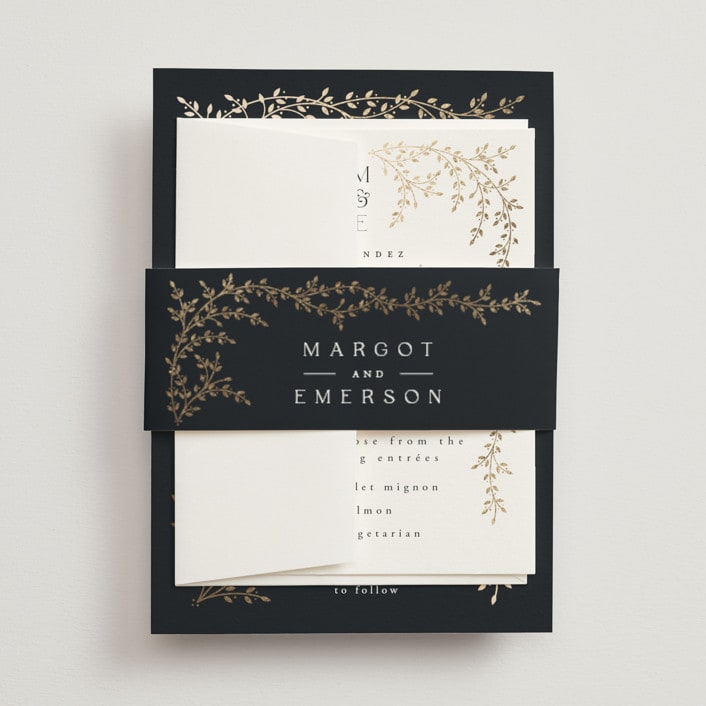 "Beautiful Chuppah" - Belly Bands in Midnight by Ana de Sousa - Assembled with Invitation
