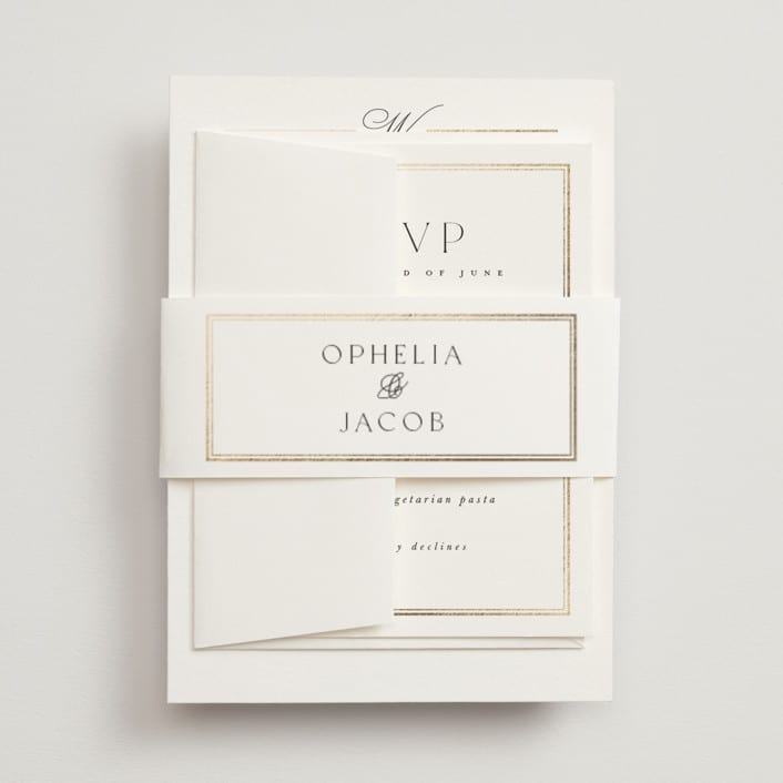 "Elegant Type" - Belly Bands in Pearl by Leah Bisch - Assembled with Invitation