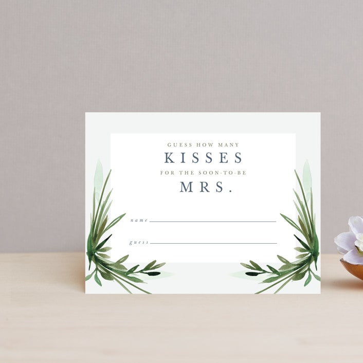 "Botanical Frame" - Bridal Shower Insert Cards in Fern by Kate Ahn - Front