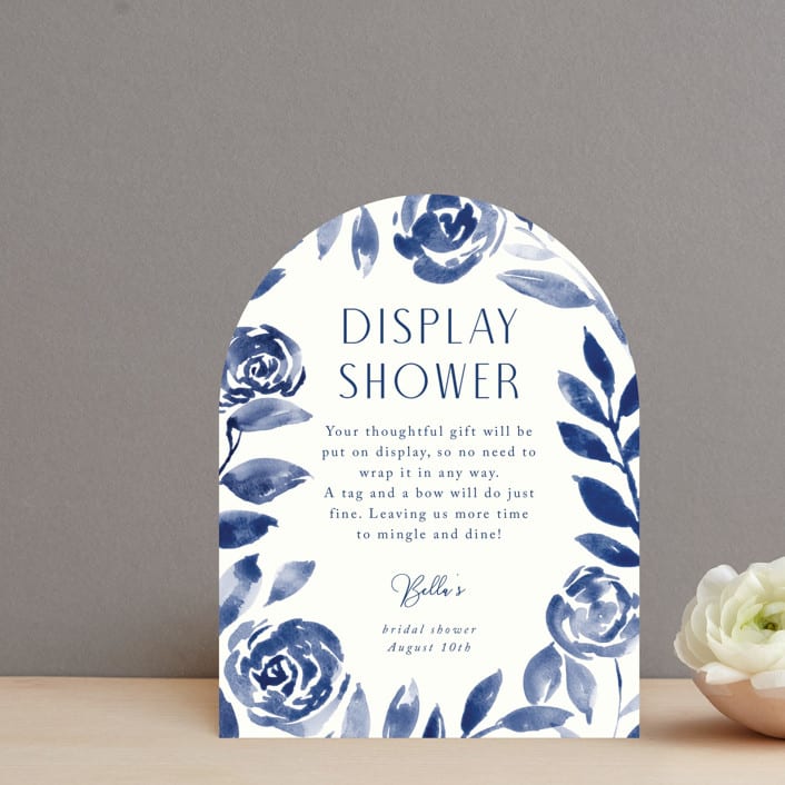 "Romantic garden" - Bridal Shower Insert Cards in Indigo by Yaling Hou Suzuki - Front