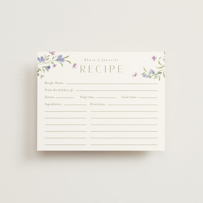 "Sweeping Meadow" - Bridal Shower Insert Cards in Wisteria by Everett Paper Goods - Front