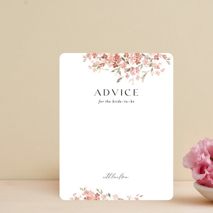 "Botanical Cheers" - Bridal Shower Insert Cards in Petal by Itsy Belle Studio - Front