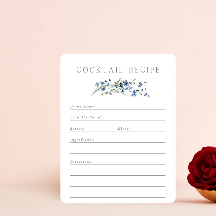 "In The Full Bloom" - Bridal Shower Insert Cards in Bluebell by Petra Kern - Front