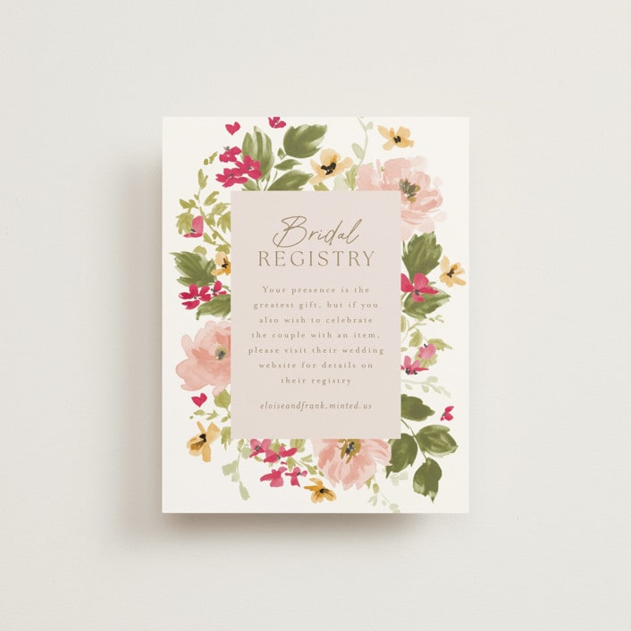 "Felicity" - Bridal Shower Insert Cards in Carnation by Everett Paper Goods - Front