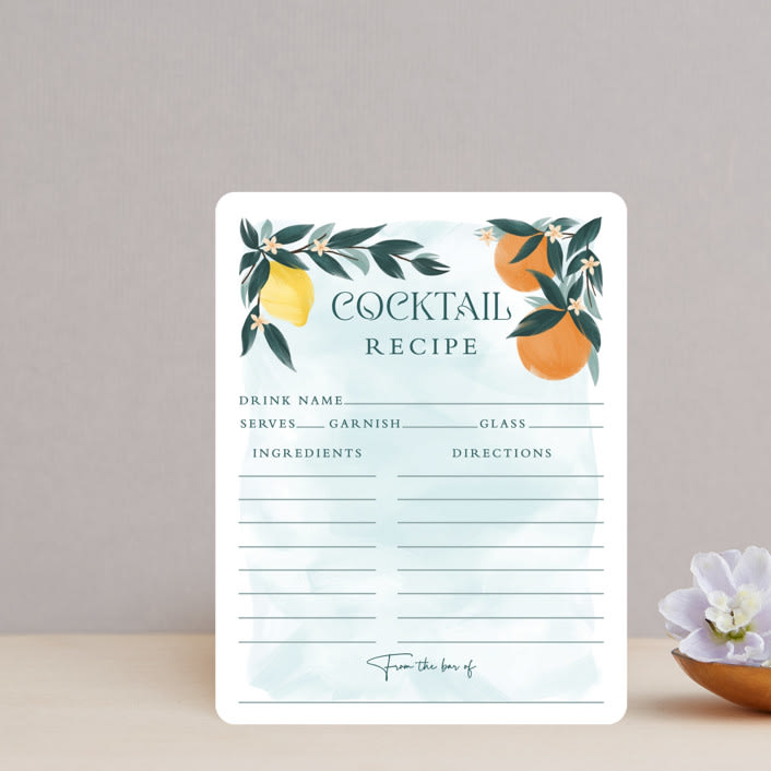 "Main Squeeze" - Bridal Shower Insert Cards in Mint by Paper Sun Studio - Front