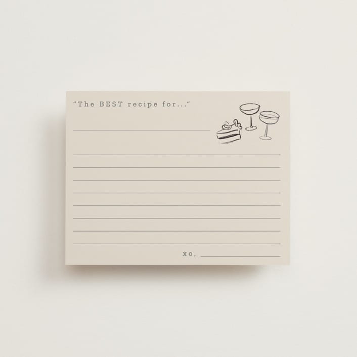 "Wedding Sketches" - Bridal Shower Insert Cards in Cement by Baumbirdy - Front