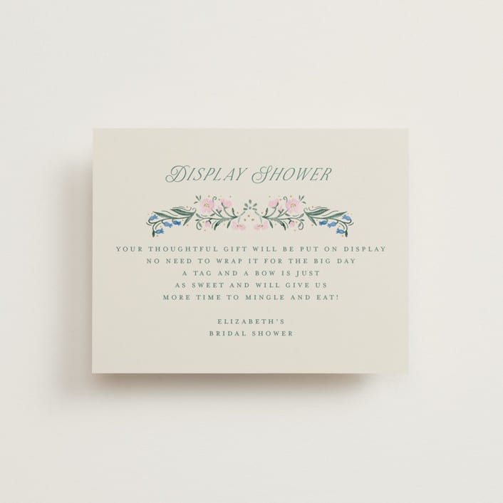 "Book Cover" - Bridal Shower Insert Cards in Evergreen by Petra Kern - Front