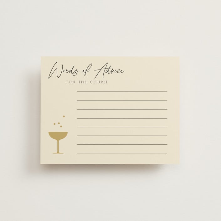 "A Little Shindig" - Bridal Shower Insert Cards in Champagne by mo kelley - Front