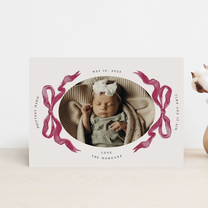 "Gibson" - Birth Announcements in Berry by Pati Cascino - Front