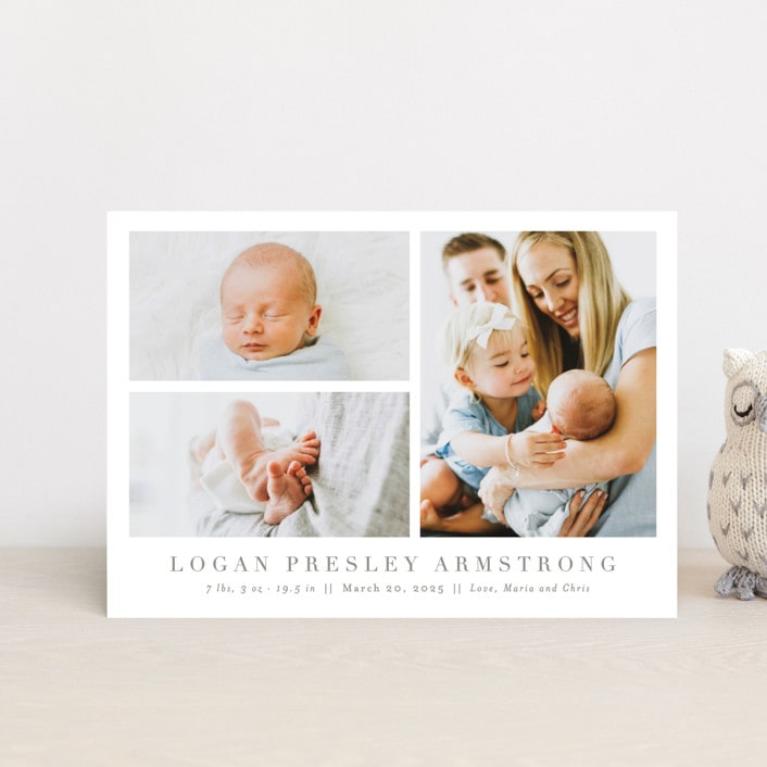 "Menil" - Birth Announcements in Fawn by Megan Davis - Front