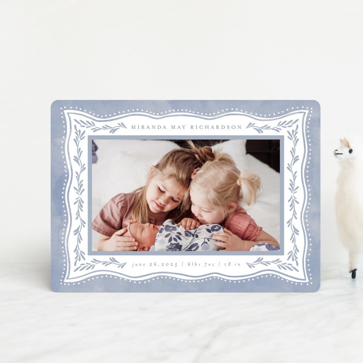 "Baby Frame" - Birth Announcements in Cornflower by Chris Griffith - Front