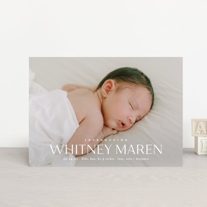 "Baby Classic" - Birth Announcements in Cloud by Carolyn MacLaren - Front