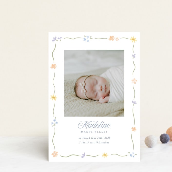 "Petite Garden" - Birth Announcements in Bouquet by Robert and Stella - Front