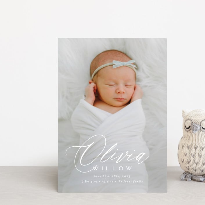 "Serenity" - Birth Announcements in Cloud by Everett Paper Goods - Front