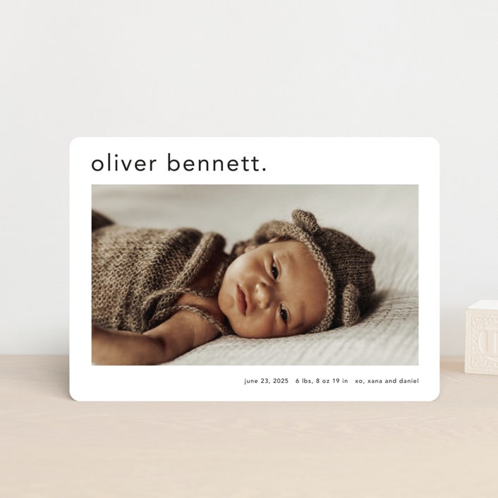 "Simple name" - Birth Announcements in Cotton by Stacey Meacham - Front