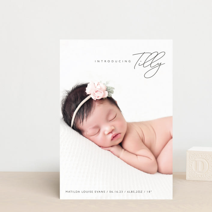 "Nickname Intro" - Birth Announcements in Raven by Olivia Raufman - Front