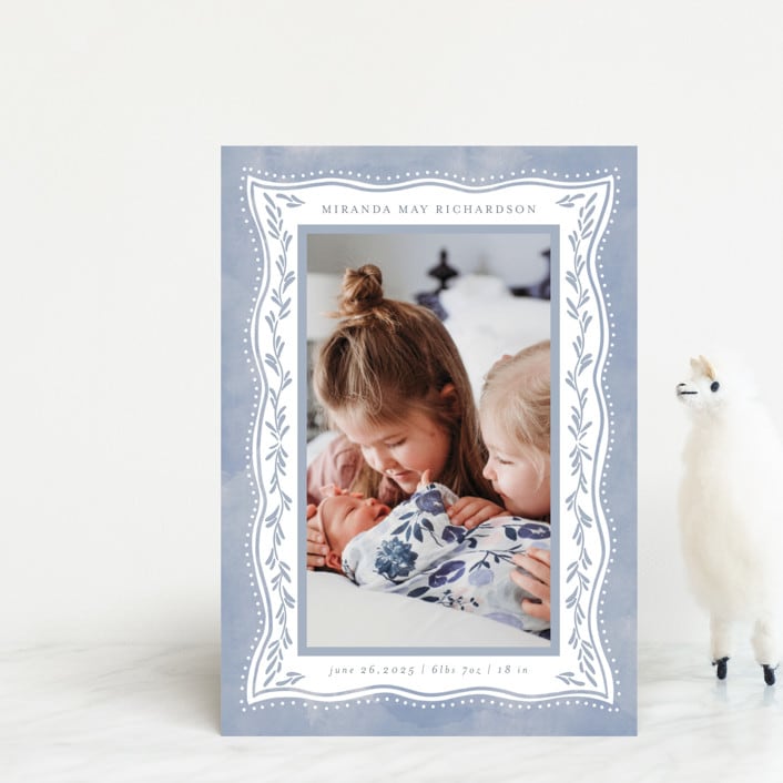 "Baby Frame" - Birth Announcements in Cornflower by Chris Griffith - Front