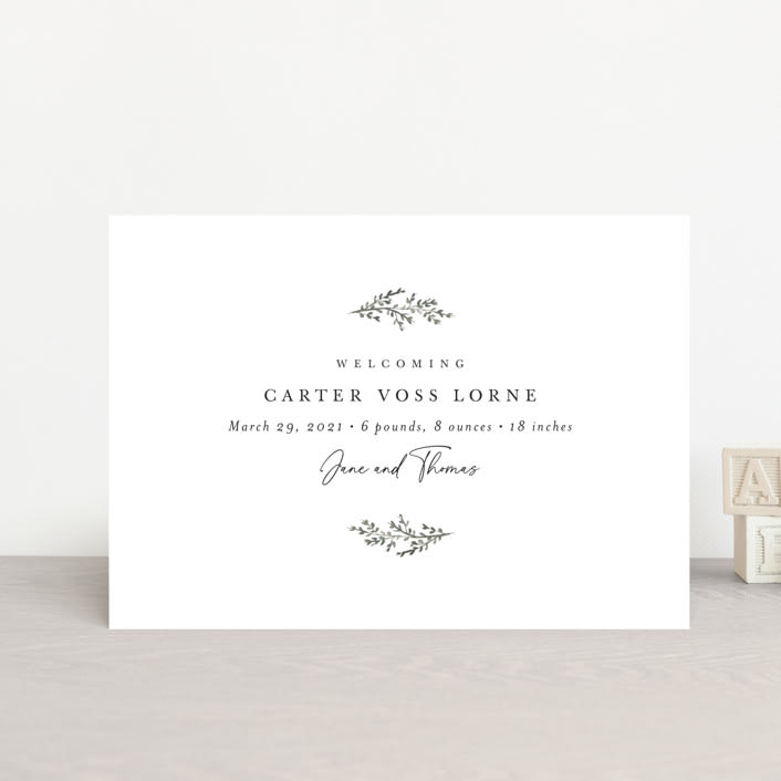 "Understated" - Birth Announcements in Lily by Sara Hicks Malone - Front