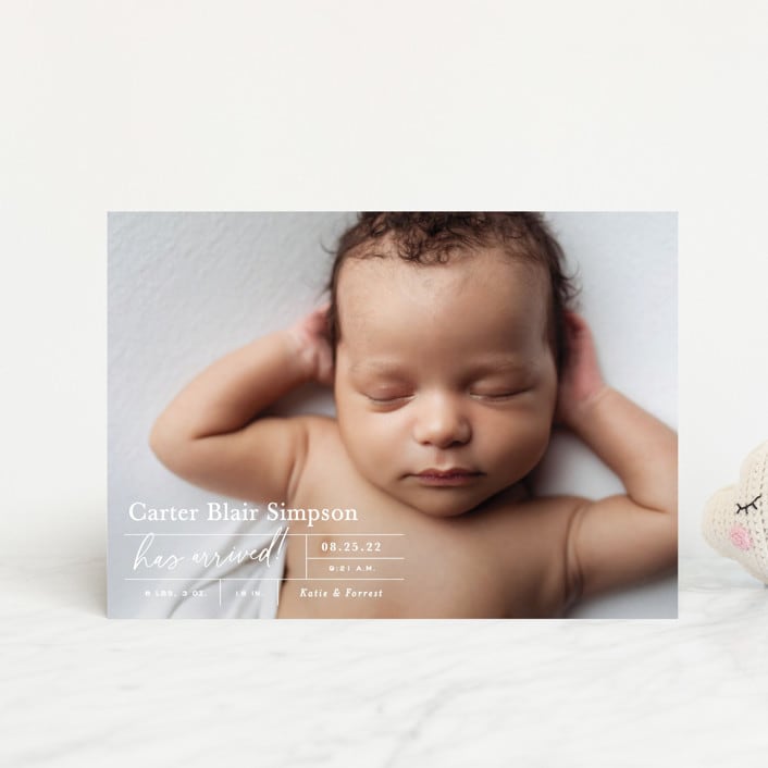"certified cute" - Birth Announcements in Snow by Sara Hicks Malone - Front