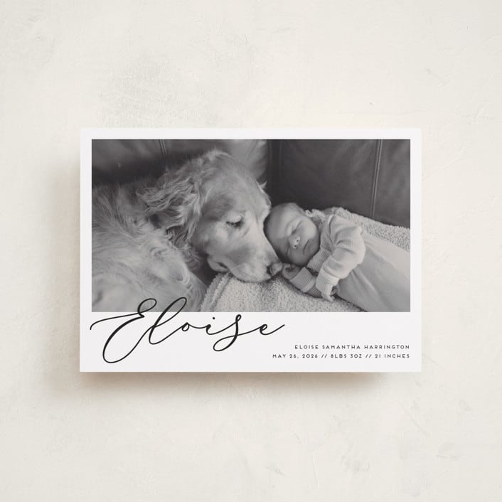 "First-Name Basis" - Birth Announcements in Onyx by Genna Blackburn - Front