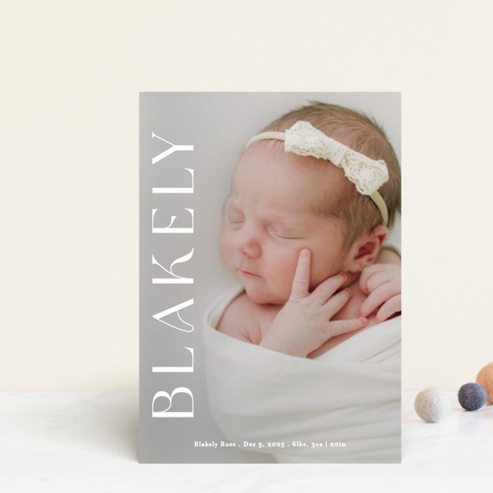 "Close Up" - Birth Announcements in Cotton by Angela Thompson - Front