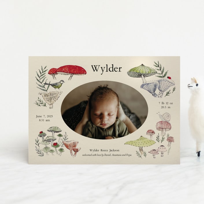 "Woodland wonder" - Birth Announcements in Lichen by Bonnie Davis - Front