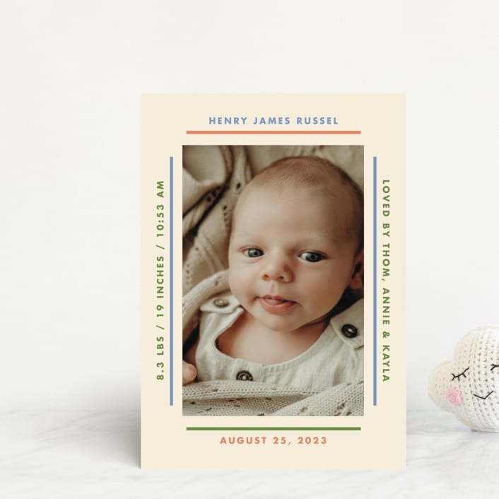 "Framework" - Birth Announcements in Halo by Baumbirdy - Front