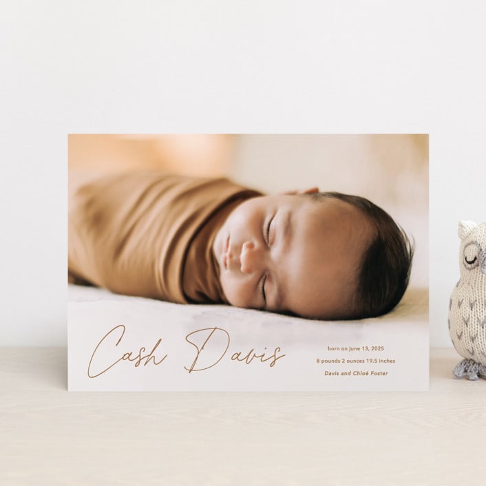 "Swaddle" - Birth Announcements in Rust by Stacey Meacham - Front