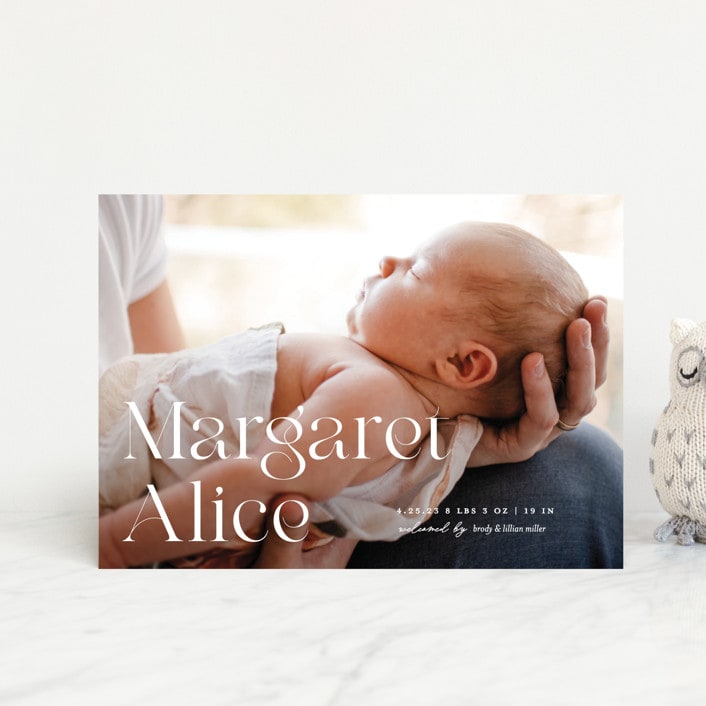 "Perfection" - Birth Announcements in Snow by Pixel and Hank - Front
