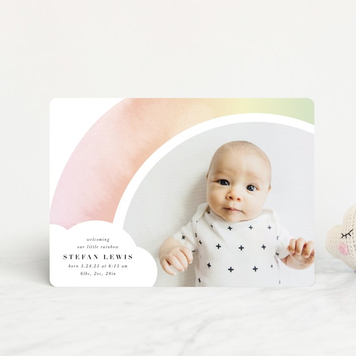 "Pretty Rainbow" - Birth Announcements in Rainbow by Lori Wemple - Front