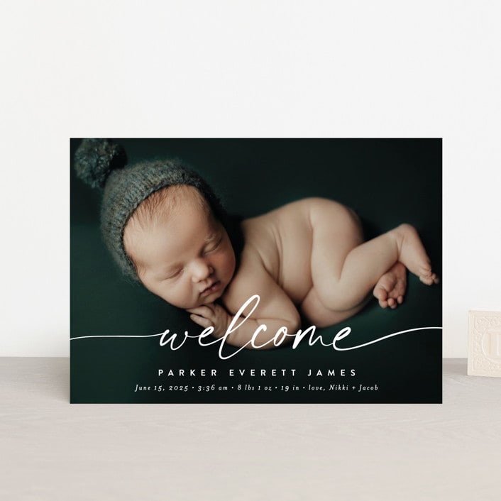 "Little Welcome" - Birth Announcements in Cloud by Susan Asbill - Front