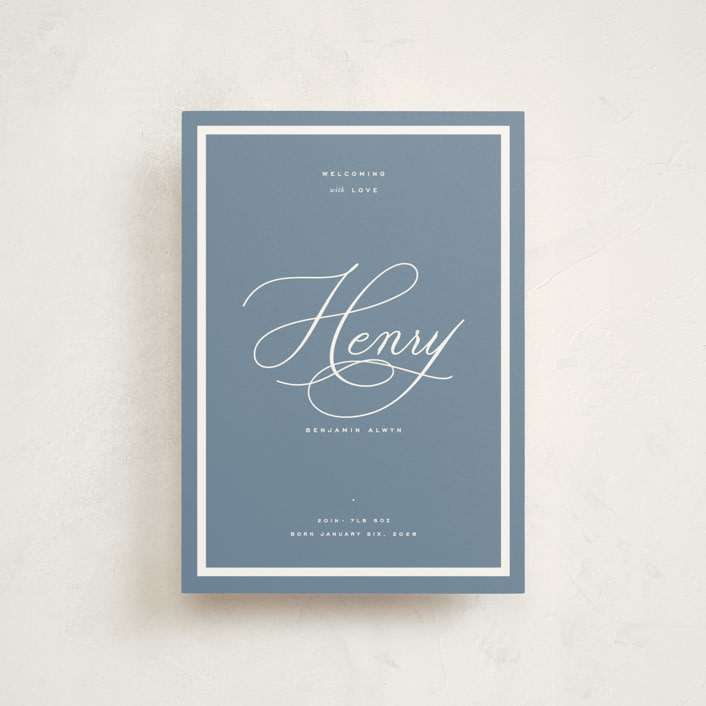 "Welcome Baby" - Birth Announcements in Sky by Blustery August - Front
