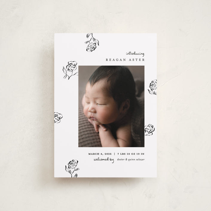 "The Flora" - Birth Announcements in Lily of the Valley by Pixel and Hank - Front