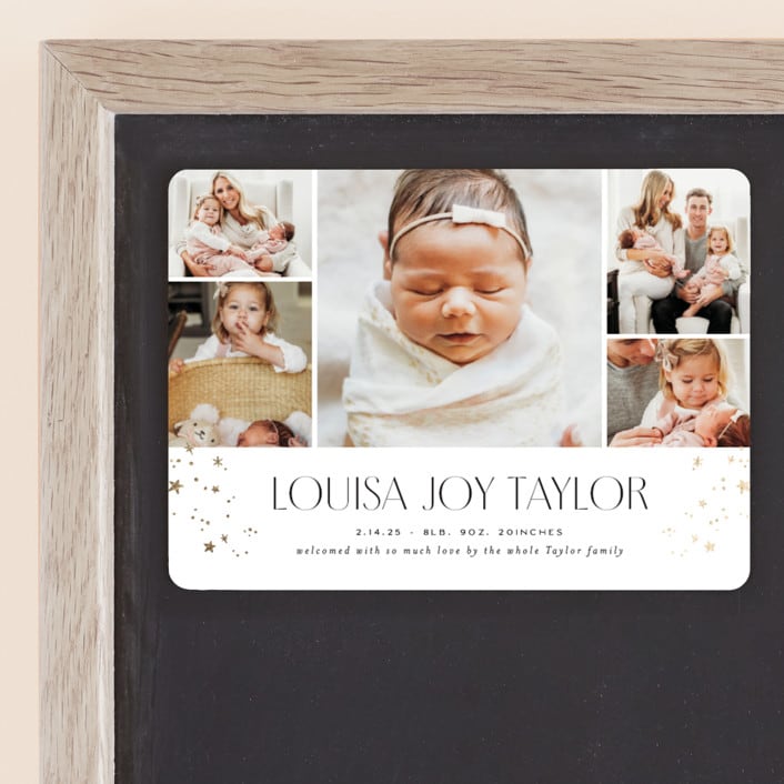 "Star Slideshow" - Birth Announcements in Pearl by Alethea and Ruth - Front