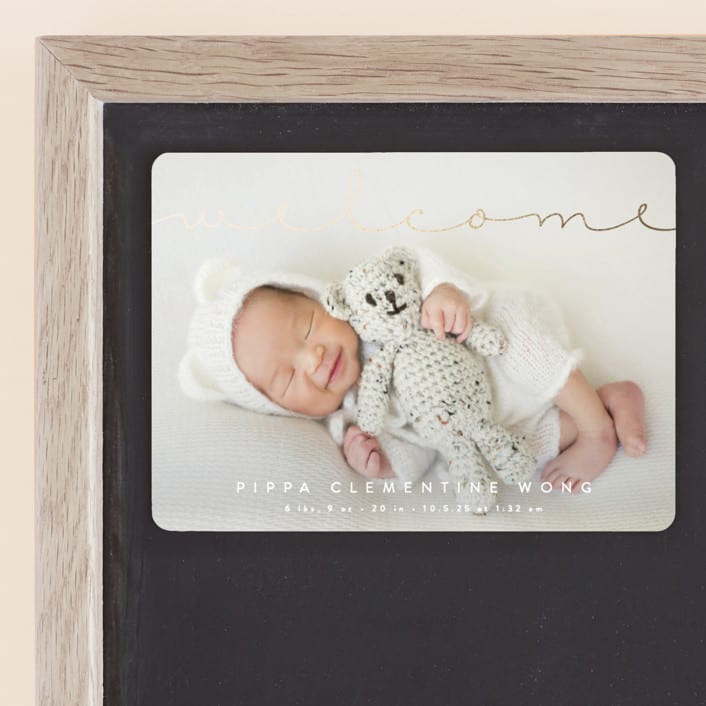 "Delicate Welcome" - Birth Announcements in Cloud by Olivia Raufman - Front