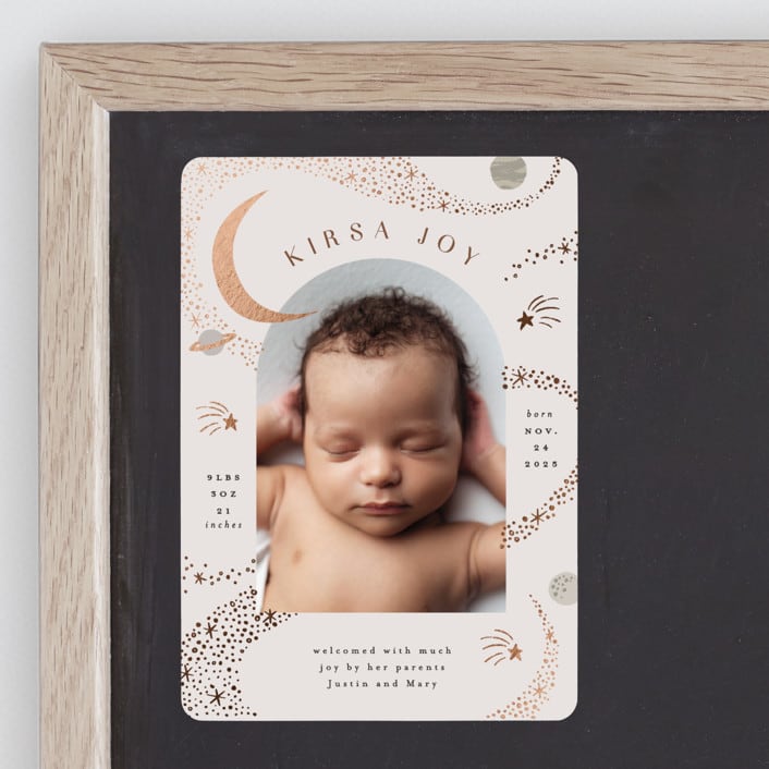 "Galaxy" - Birth Announcements in Mocha by Alethea and Ruth - Front