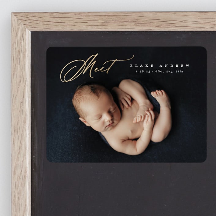 "Stylish Meet" - Birth Announcements in Cotton by Carolyn MacLaren - Front