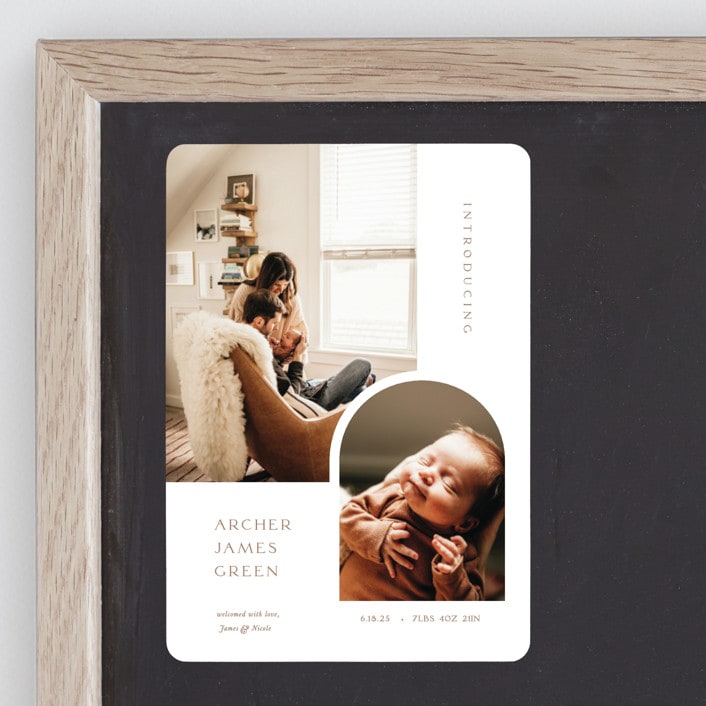 "Modern Inset" - Birth Announcements in Cotton by Robin Ott - Front