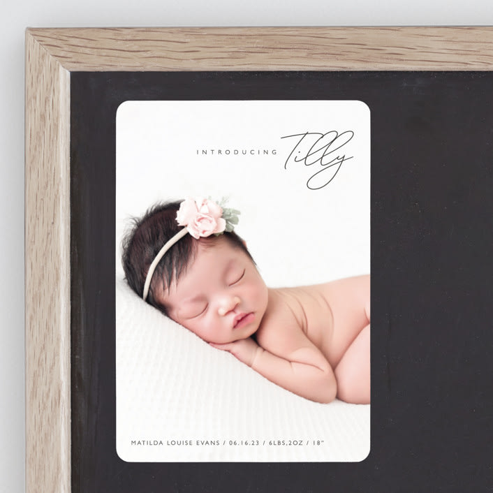 "Nickname Intro" - Birth Announcements in Raven by Olivia Raufman - Front