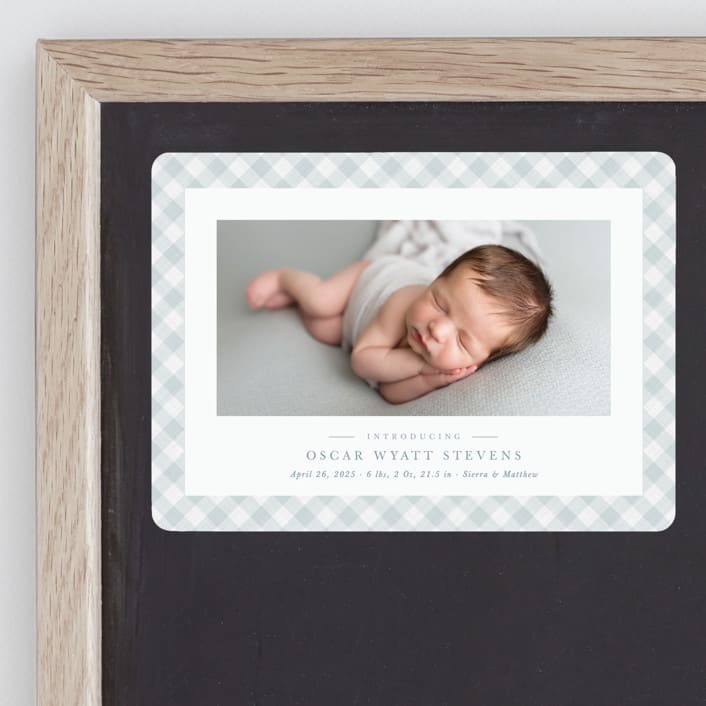 "Checked" - Birth Announcements in Sky by Lea Delaveris - Front