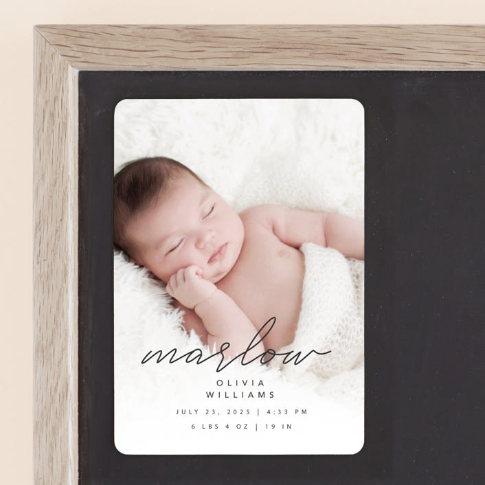 "Marlow" - Birth Announcements in Graphite by Megan Cash - Front