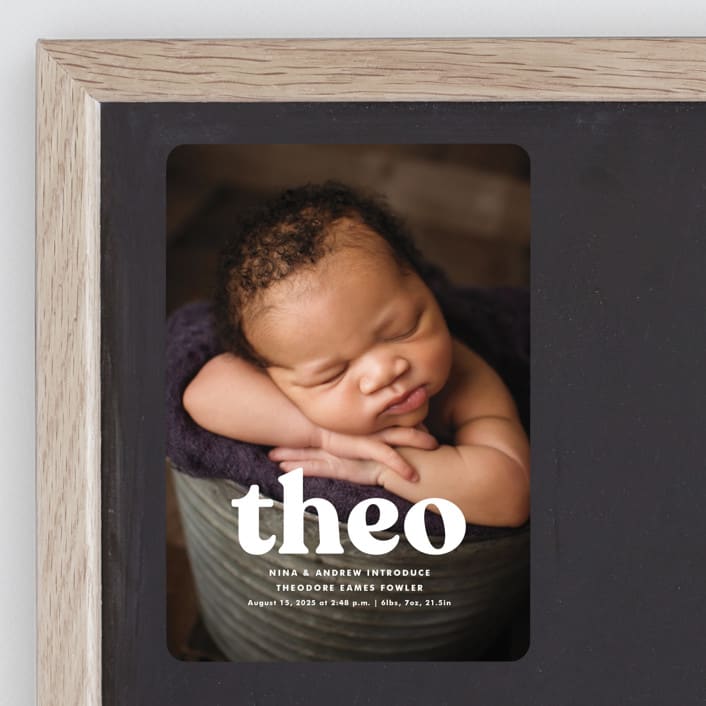 "Modern Vintage" - Birth Announcements in Ghost by Lea Delaveris - Front