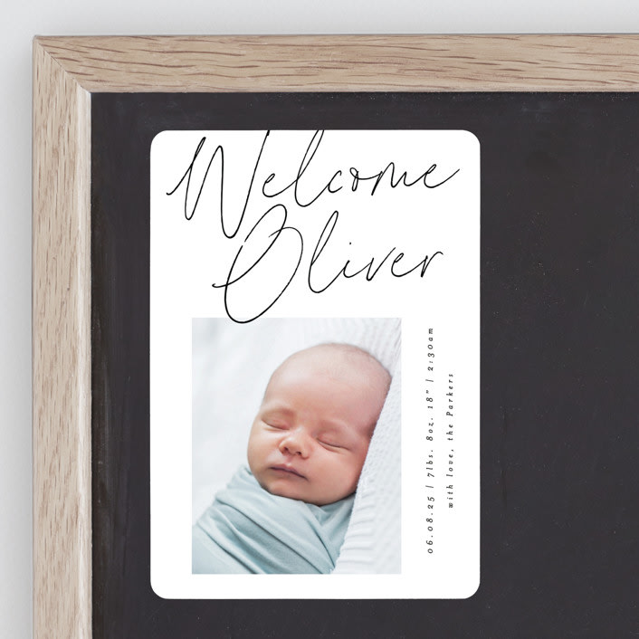 "Simply" - Birth Announcements in Noir by AK Graphics - Front