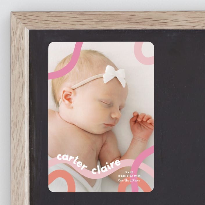 "Wiggle Worm" - Birth Announcements in Peach Sherbet by Lauren Chism - Front